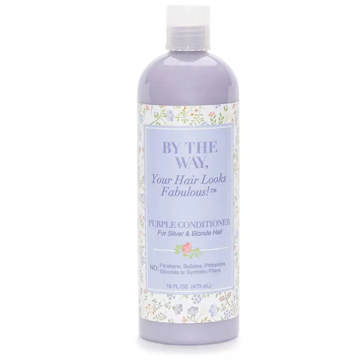 Purple Conditioner by The BTW Co. for Silver, Gray & Blonde Hair: Brighten and Remove Yellow or Brassy Tones with No Sulfates, No Parabens ? 16 ounce ? Cruelty-Free for Color-Treated and Natural Hair