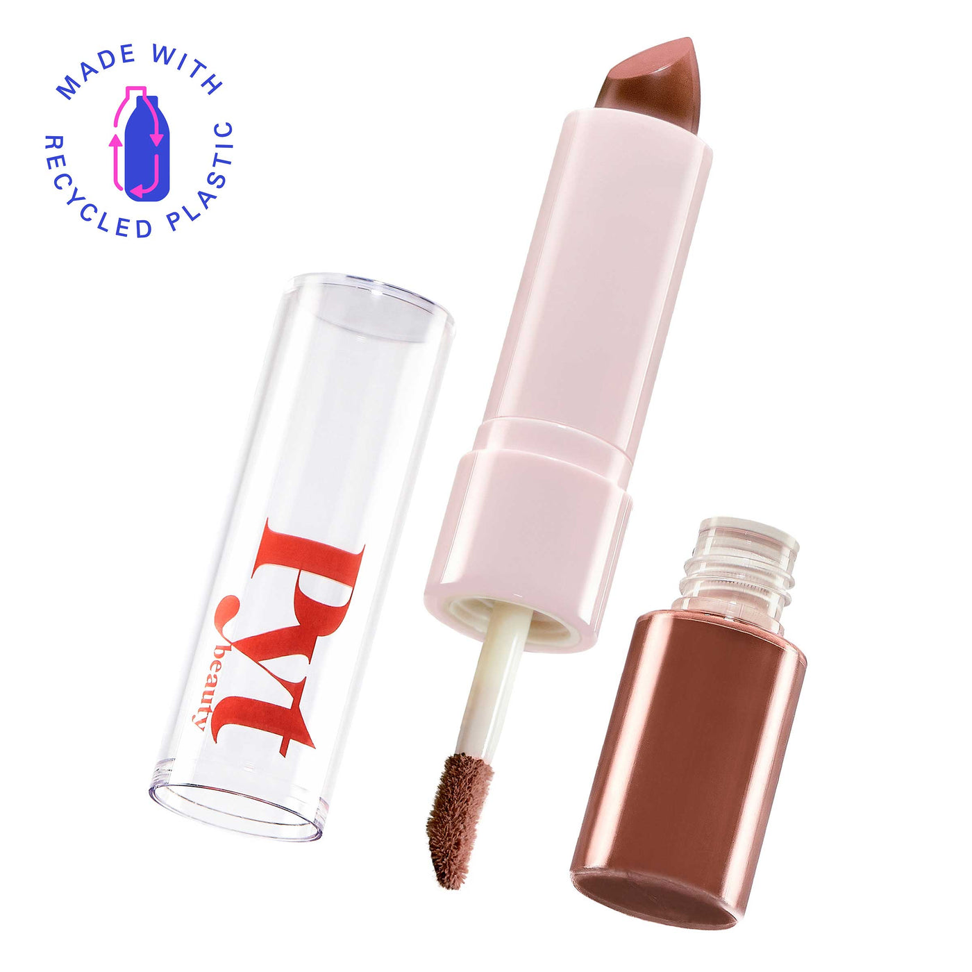 P/Y/T Beauty Double Duty Lipstick + Gloss - Icon/ Natural Pink