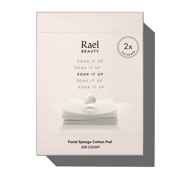 Rael Facial Sponge Cotton Pads - Premium Square Cosmetic Cotton, Soft and Thin, Pads for Toner and Skincare product (200 Count)