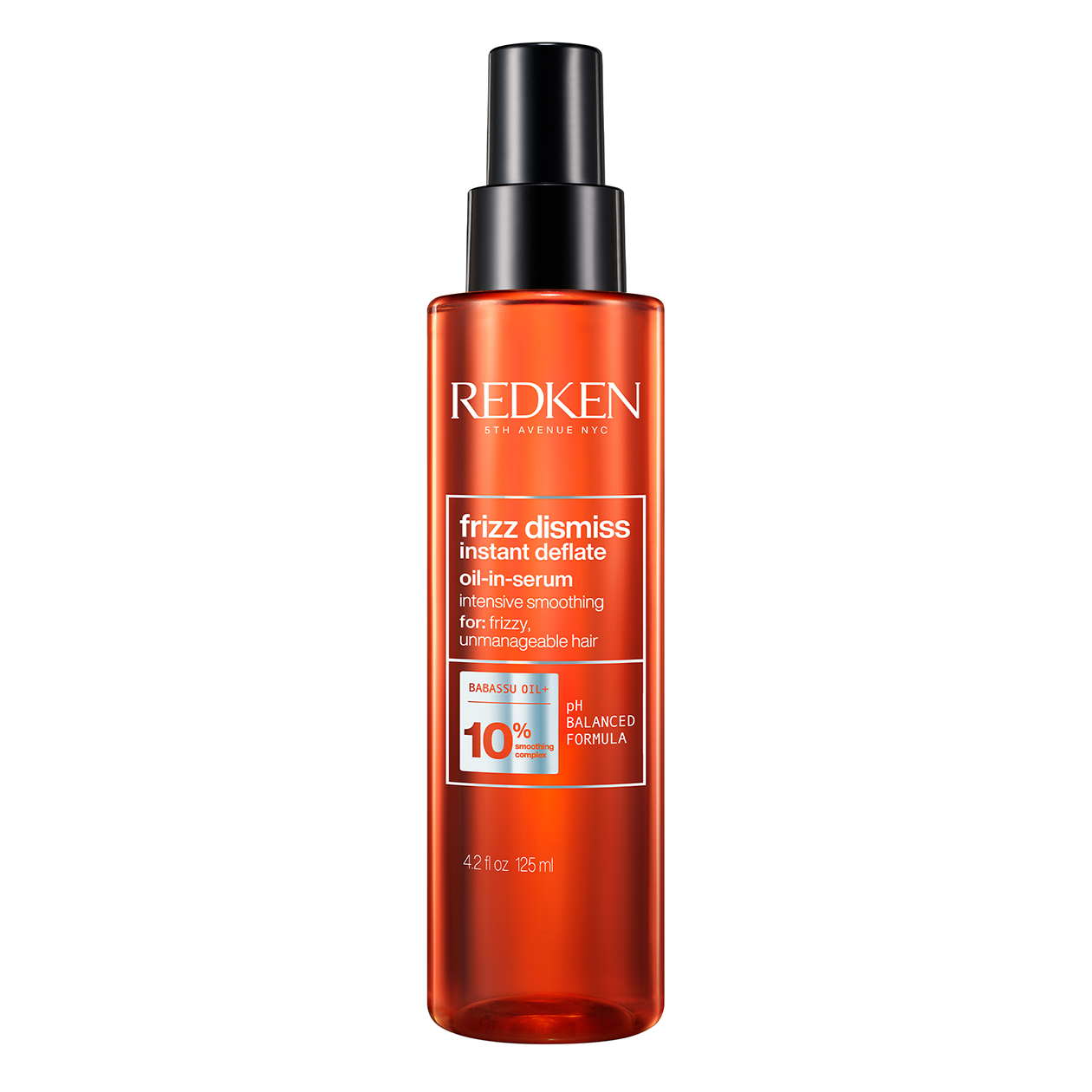 Redken Frizz Dismiss Instant Deflate Oil-In-Serum | For Frizzy Hair | Enhances Smoothness & Shine | With Babassu Oil | Sulfate Free 4.2 Fl Oz