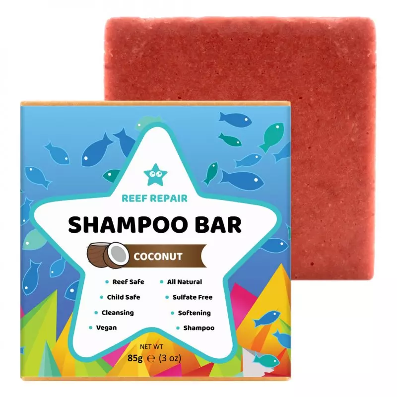 Reef Safe Shampoo Bar - Coconut. All Natural Organic Solid Shampoo Bar for Hair. Cleansing, Softening, Biodegradable and 100% Vegan. Sulfate Free, Eco-Friendly Shampoo Bars from Reef Repair 3 Oz