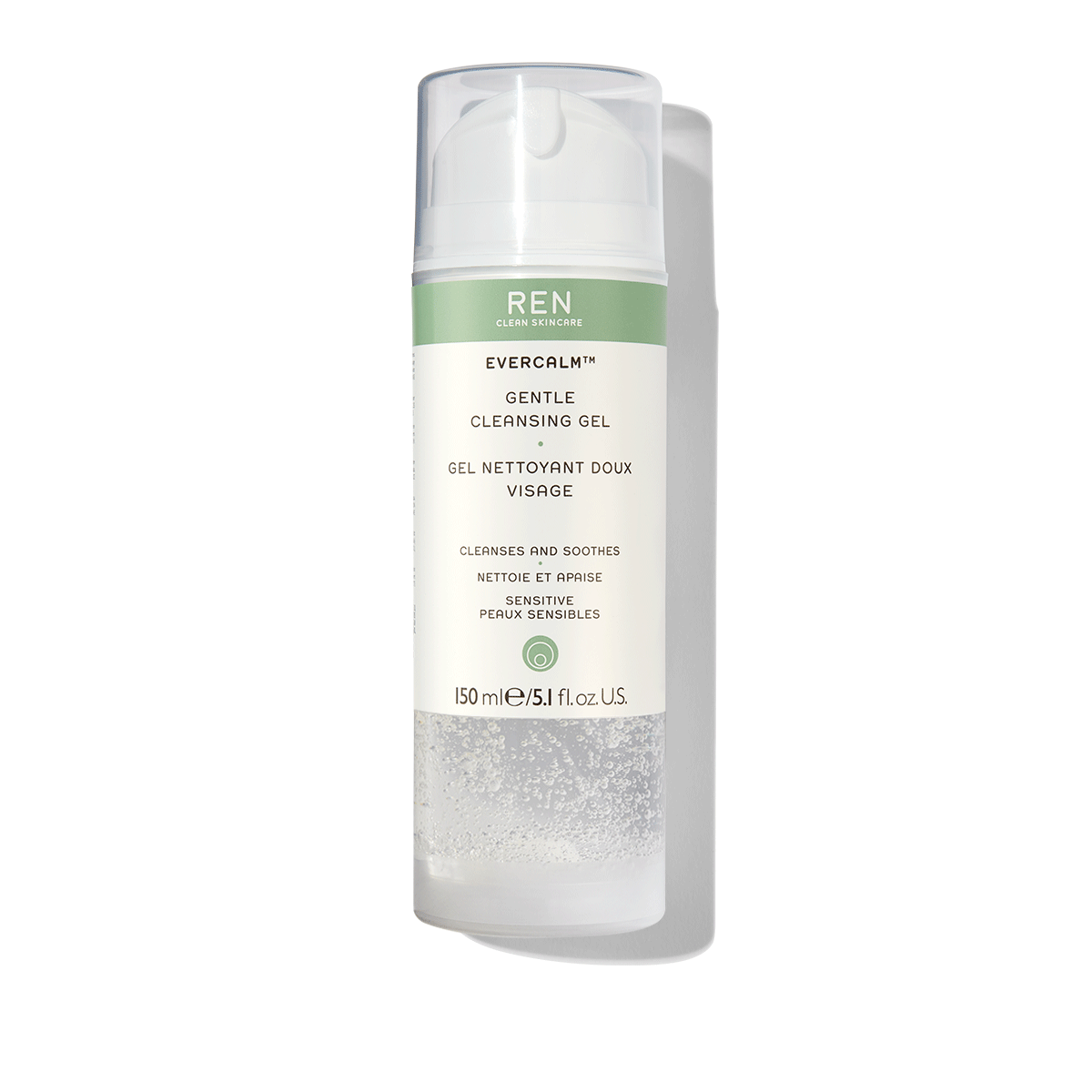 REN Clean Skincare - Evercalm Gentle Cleansing Milk - Natural, Gentle Cleanser for Sensitive Skin - Makeup Melting Cleanser for Face and Neck, 5.1 Fl Oz