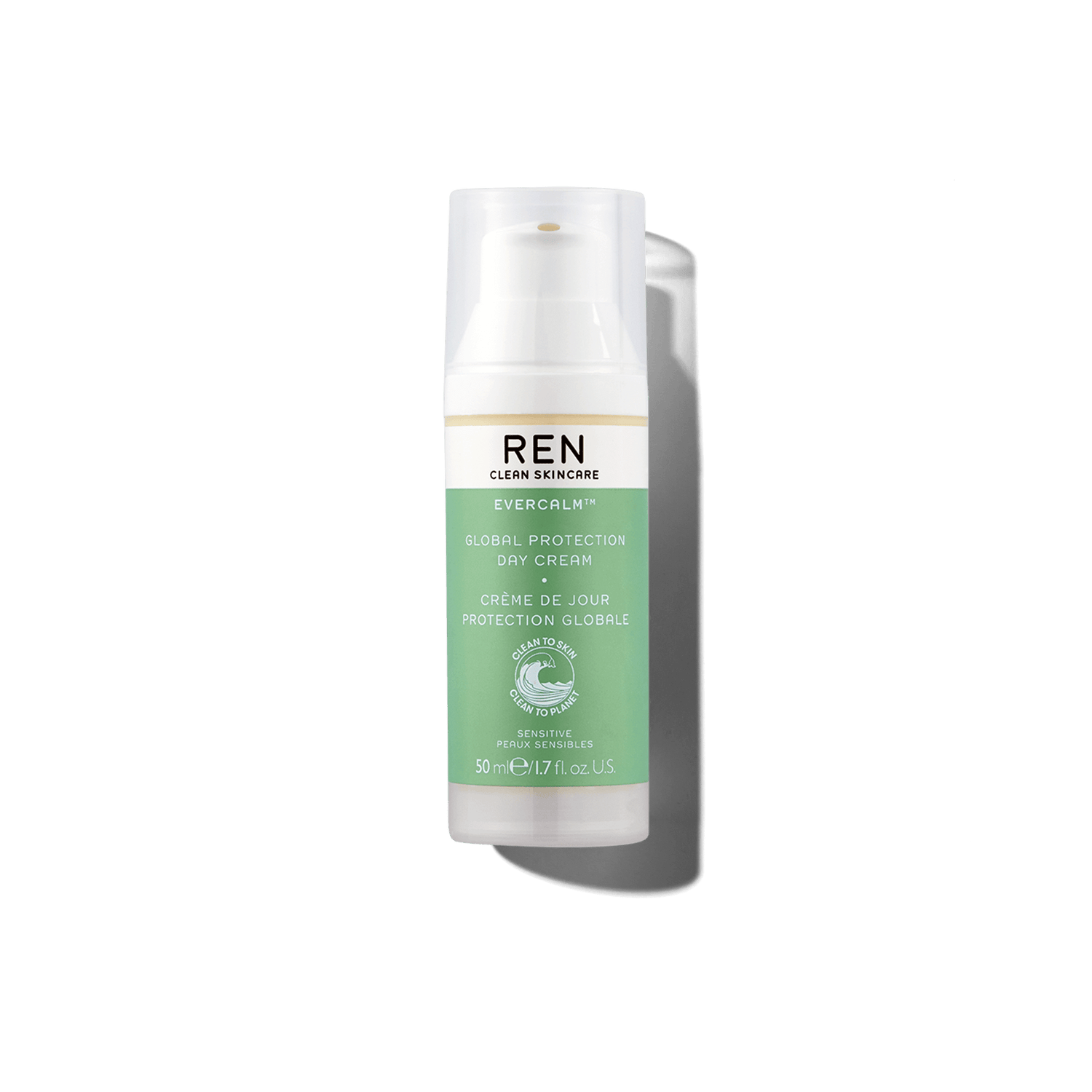 REN Clean Skincare Facial Moisturizer - Evercalm Global Protection Day Cream Proven to Calm Skin - Shea Butter & Antioxidants Nourish & Reduce Redness - Cruelty Free & Vegan Face Cream 1.7 Fl Oz (Pack of 1)