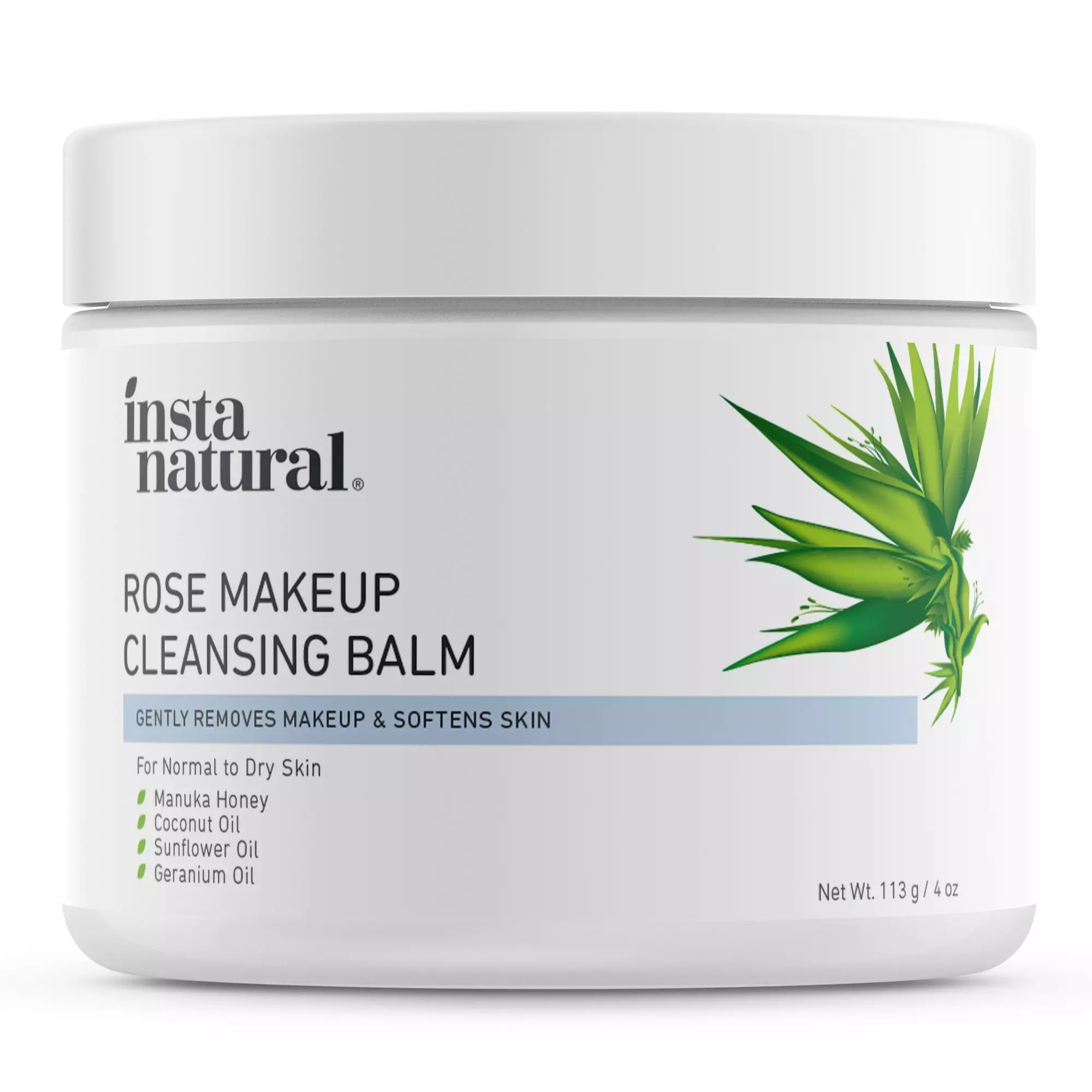 Rose Cleansing Balm ? Natural Facial Cleanser & Makeup Remover with Coconut Oil and Manuka Honey ? Instantly Removes Waterproof Mascara & Face Makeup ? Gently Double Cleanse and Purify Skin - 4 oz