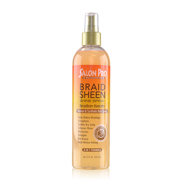 Salon Pro Braid Sheen Shine Spray 8 in 1 Formula 12 oz. / 355 ml (Argan Oil)