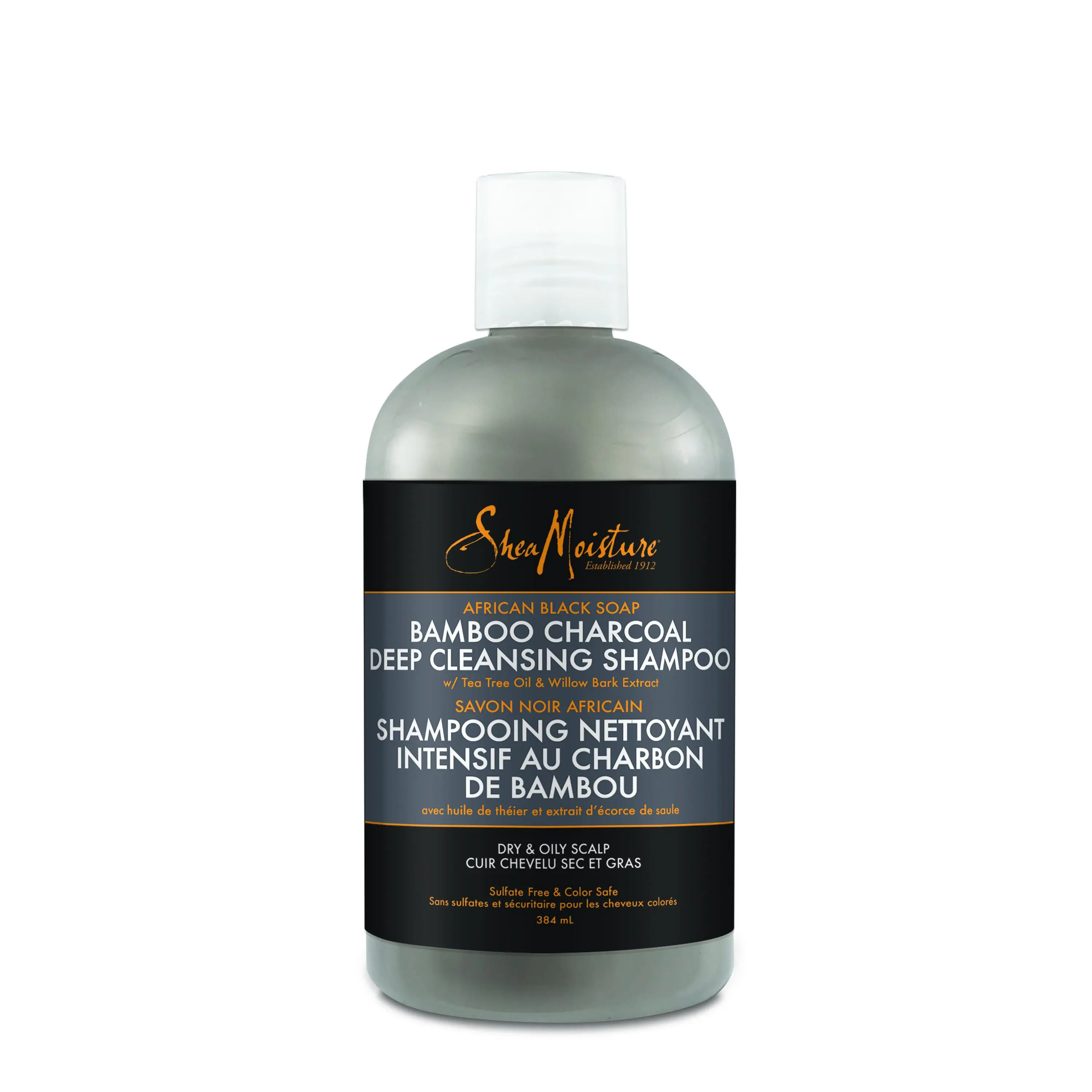 Shea Moisture African Black Soap Bamboo Charcoal Deep Cleansing Shampoo 13 OZ./384 mL Bamboo Charcoal 13 Fl Oz (Pack of 1)