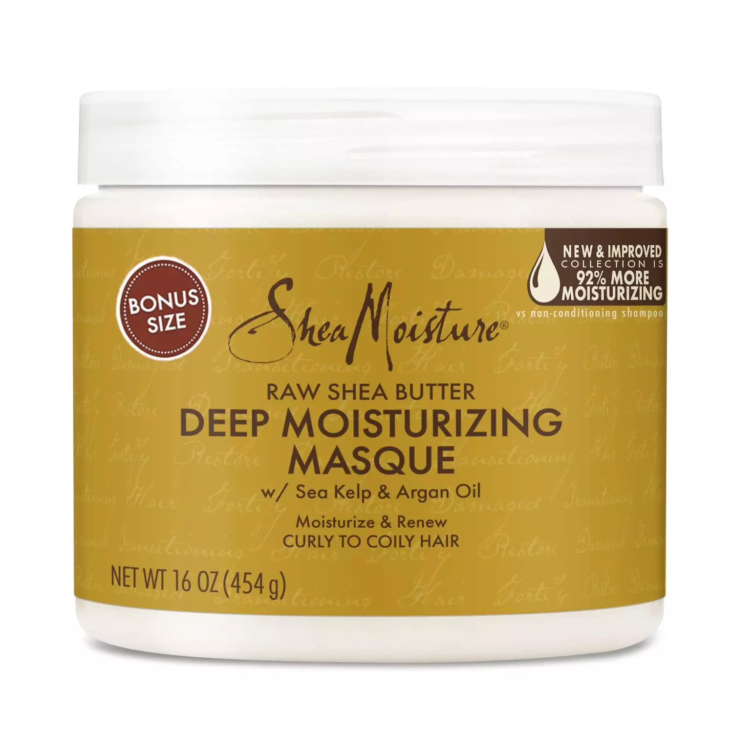 Shea Moisture Deep Treatment Hair Mask to Promote Healthy Hair Growth, Raw Shea Butter with Sea Kelp & Argan Oil, Curly Hair Products, 16 Oz.