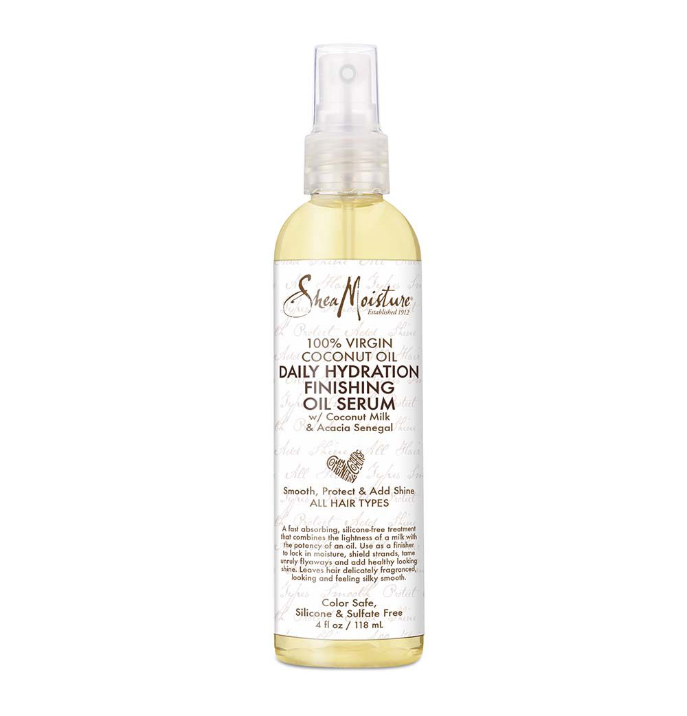 SheaMoisture 100% Virgin Coconut Oil For All Hair Types Daily Hydration Finishing Oil Serum Silicone-Free 4 Fl oz 4 Fl Oz (Pack of 1)