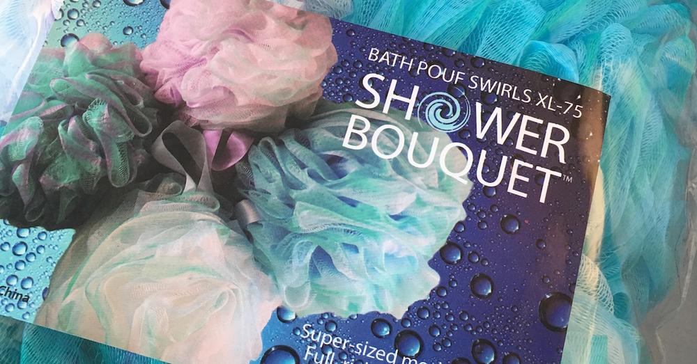 Shower Bouquet Bath Pouf Swirls