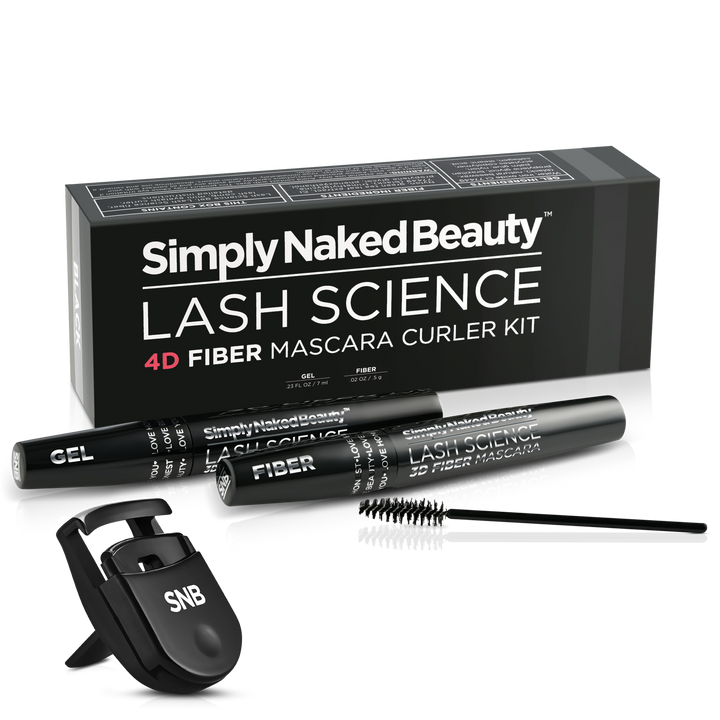 Simply Naked Beauty Lash Science 4D Fiber Mascara Curler Kit – Midnight Black