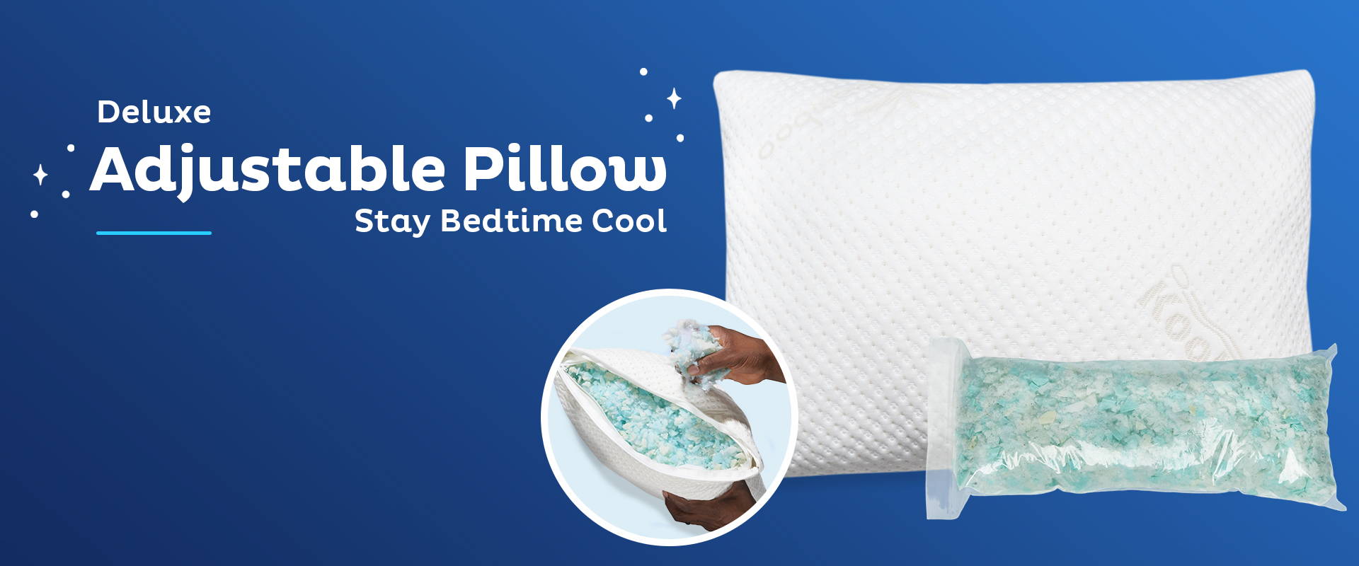 Snuggle-Pedic Adjustable Cooling Pillow - Shredded Memory Foam Pillows for Side, Stomach & Back Sleepers - Fluffy or Firm - Keeps Shape - College Dorm Room Essentials for Girls and Guys - Standard Adjustable Shredded Memory Foam Standard