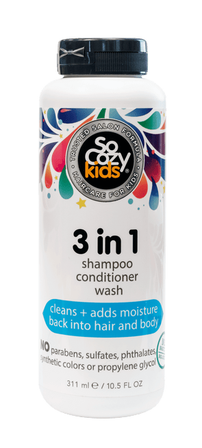 SoCozy 3in1 Shampoo + Conditioner + Body Wash For Kids Hair