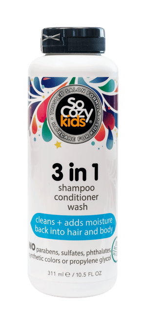 SoCozy 3in1 Shampoo + Conditioner + Body Wash For Kids Hair