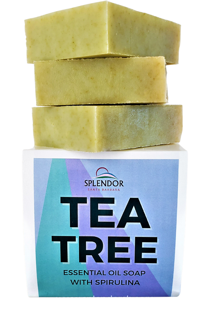 Splendor Tea Tree Coconut Oil Soap Bars With Organic Spirulina