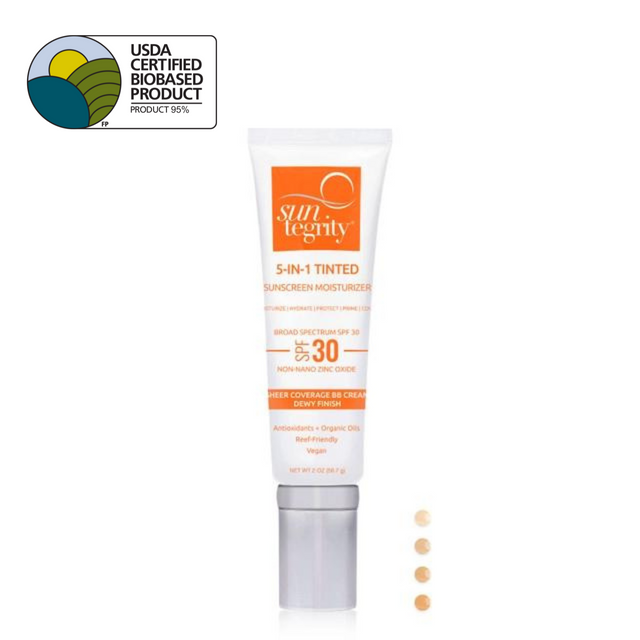 Suntegrity 5-in-1 Tinted Mineral Face Sunscreen Lotion BB Cream – SPF 30