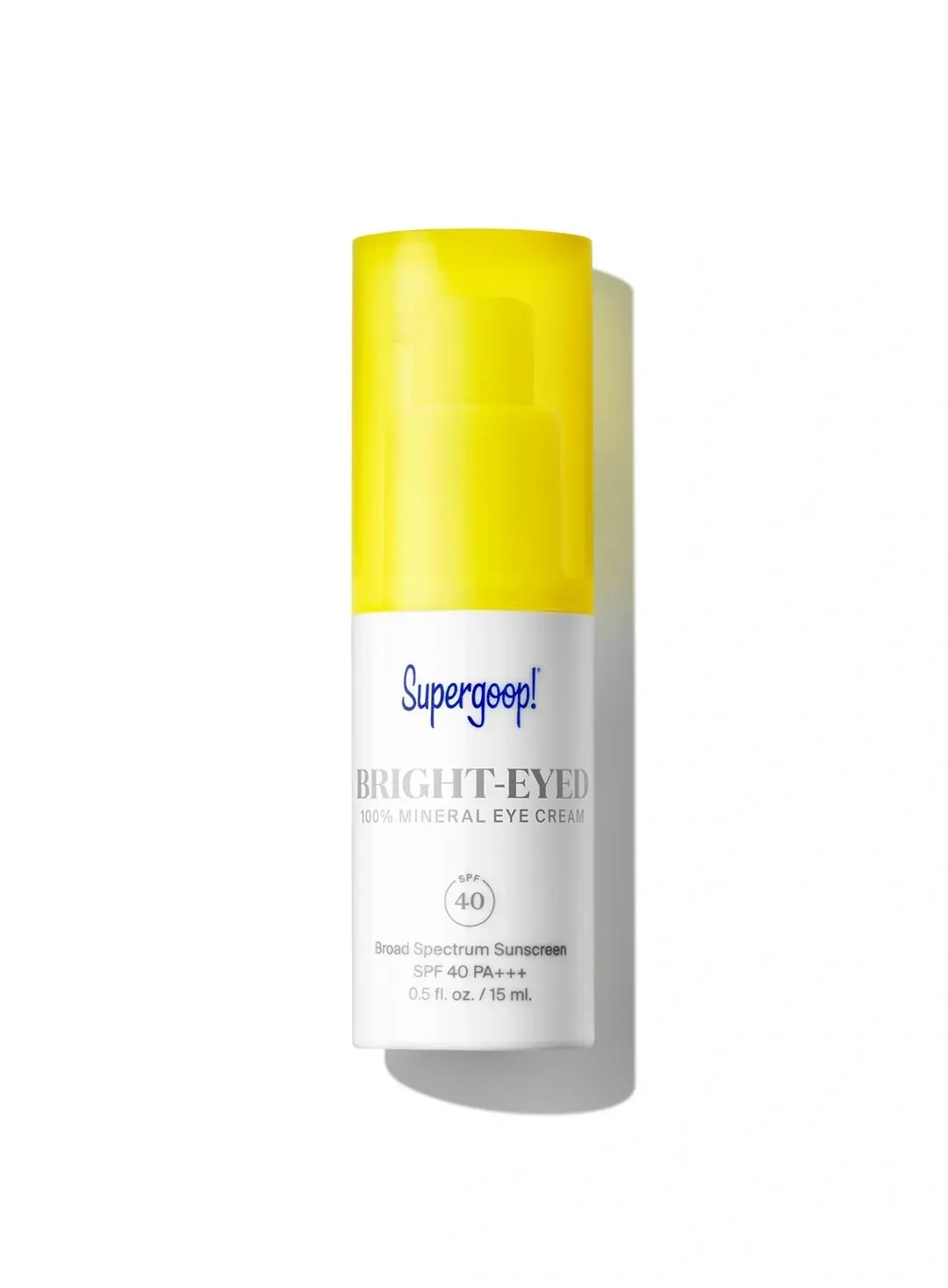 Supergoop! Bright-Eyed 100% Mineral Eye Cream, 0.5 fl oz - SPF 40 PA+++ Hydrating & Illuminating Mineral Sunscreen - Under Eye Cream for Dark Circles & Puffiness - Revives Tired Eyes