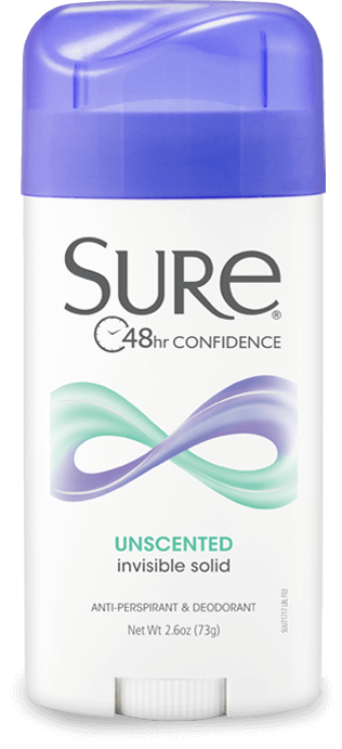 Sure Invisible Solid Anti-Perspirant and Deodorant, Unscented, 2.6-Ounces (Pack of 6) Unscented 2.6 Ounce (Pack of 6)
