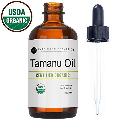 Tamanu Oil for Skin and Face by Kate Blanc. USDA Certified Organic, 100% Pure, Cold Pressed, Unrefined. Helps with Acne, Scars, Eczema, Psoriasis, Stretch Marks, Rosacea, Anti-Aging, and Dry Skin.