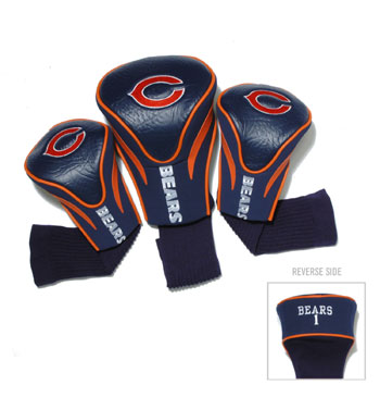 Team Golf NFL Contour Golf Club Headcovers (3 Count), Numbered 1, 3, & X, Fits Oversized Drivers, Utility, Rescue & Fairway Clubs, Velour Lined for Extra Club Protection Chicago Bears One Size Multi Team Color