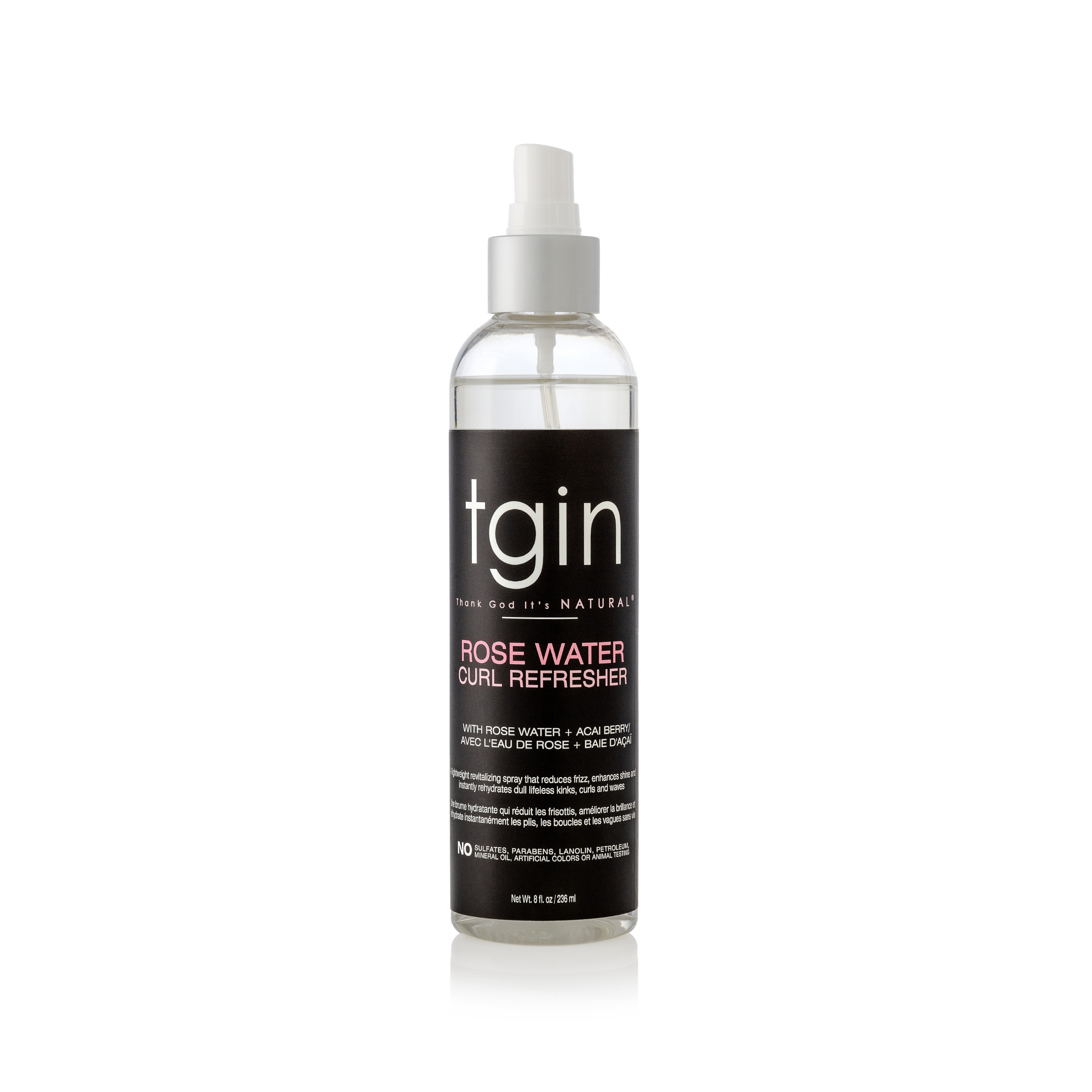 tgin Rose Water Curl Refresher for Curls - Natural Hair - Braids - Protective Styles - 8 Oz