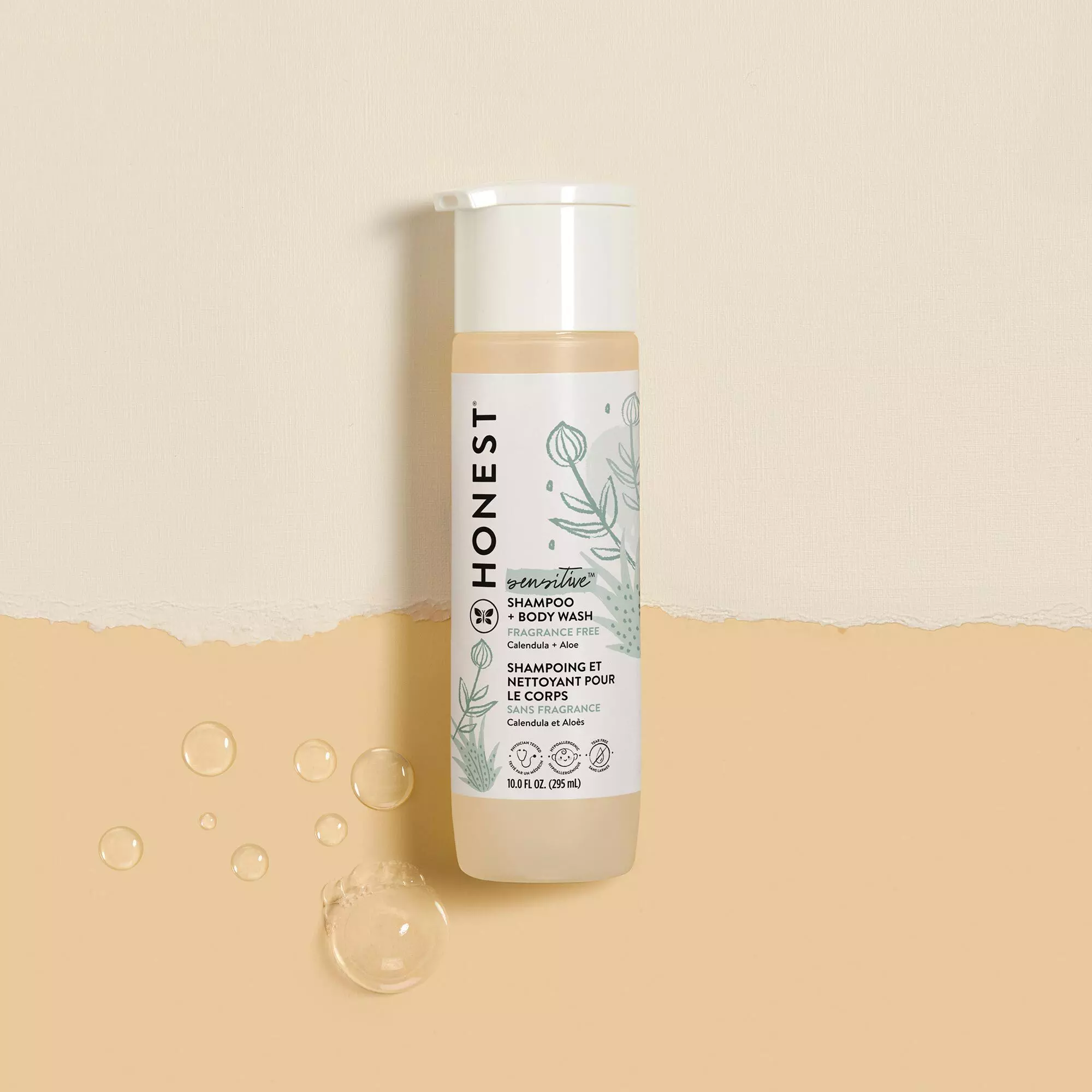 The Honest Company Shampoo + Body Wash, Fragrance Free, 10 Fl. Oz.