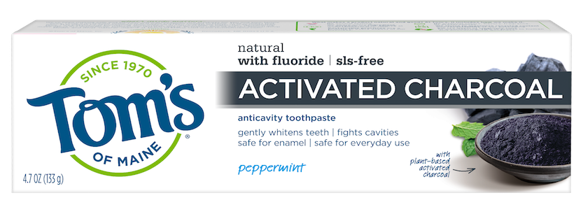 Tom's of Maine Fluoride-Free Activated Charcoal Whitening Toothpaste