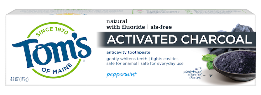 Tom's of Maine Fluoride-Free Activated Charcoal Whitening Toothpaste