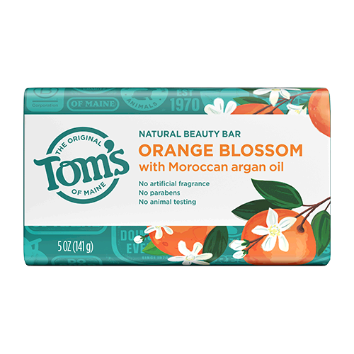 Tom's of Maine Natural Beauty Bar Soap, Orange Blossom With Moroccan Argan Oil, 5 oz. 6-Pack (Packaging May Vary) Orange 5 Ounce (Pack of 6)