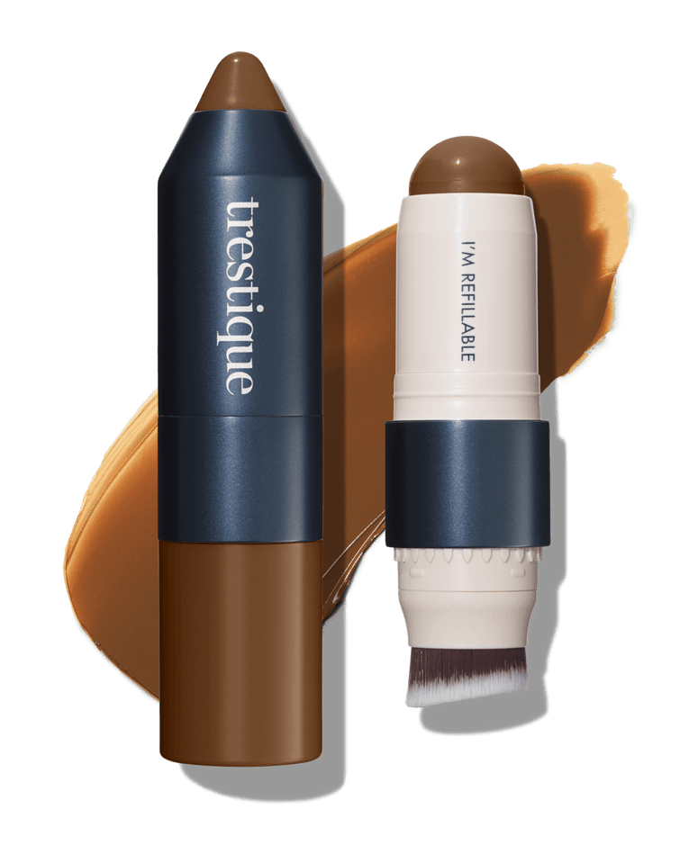 trestique Bronzer Stick, Contour Stick With Built-In Blending Brush, Clean Beauty Cream Bronzer