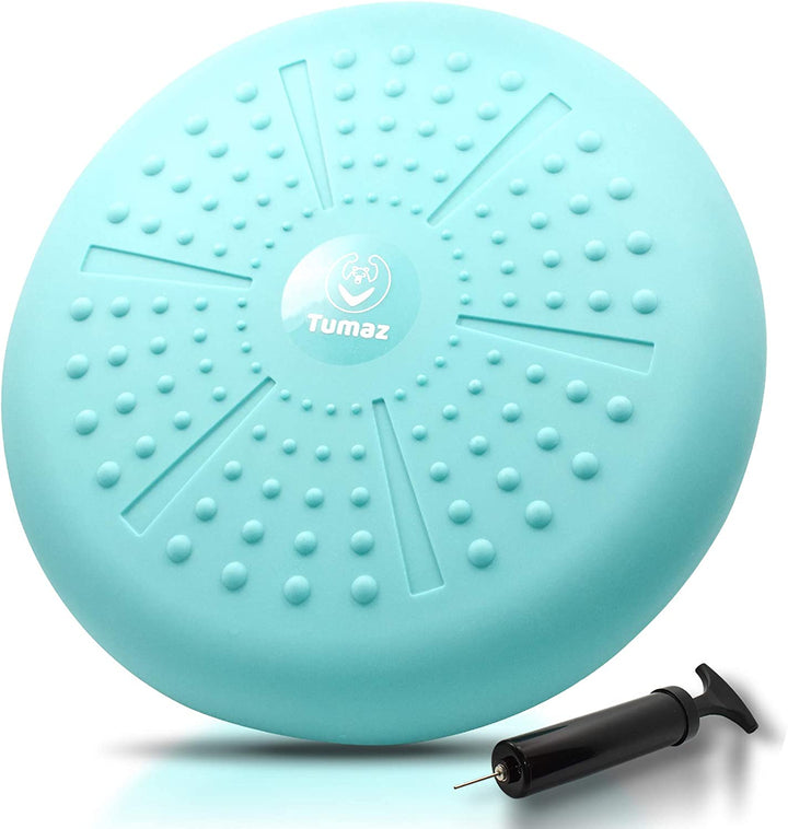 Tumaz Wobble Cushion - Wiggle Seat to Improve Sitting Posture & Stay Focused for Sensory Kids, Balance Disc to Relief Back Pain & Core Strength & Flexible Seating [Extra Thick, Pump Included] 11. Turquoise