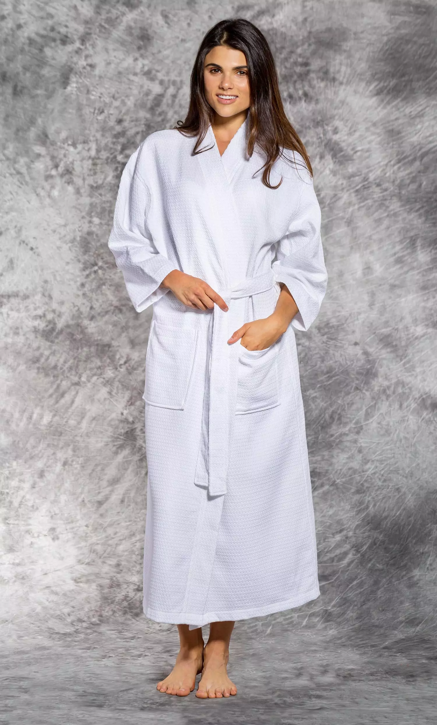 Turquaz Linen Unisex Spa Robe – White