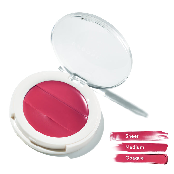 Undone Beauty Lip to Cheek Palette 3-in-1 Cream with Coconut Extract for Radiant, Dewy, Natural Glow - Blushing, Highlighting, & Tinting for Sheer to Opaque Color - Vegan & Cruelty Free - Berry
