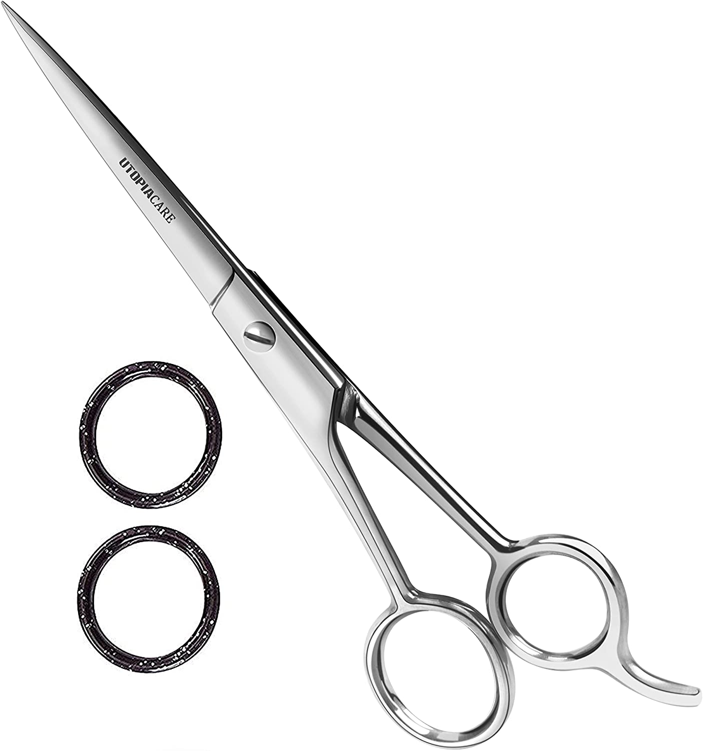 Utopia Care Hairdressing Scissors Hair Scissors,6.5 Inch Hair Cutting Scissor, Premium Stainless Steel Razor with Sharp Edge Blade & Salon Scissors, for Men, Women, Barber, Kids, Adults, Pets (Silver)