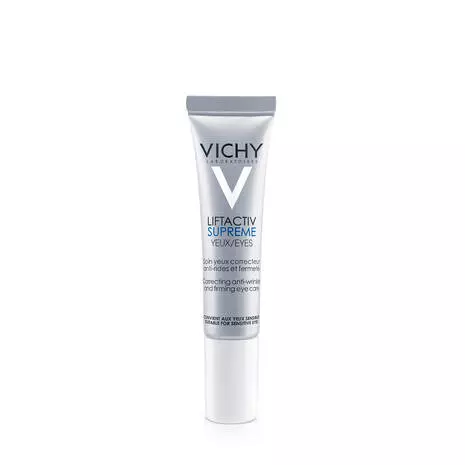 Vichy LiftActiv Supreme Anti Wrinkle Eye Cream, Firming Eye Cream with Caffeine for Dark Circles & Puffiness, Ophthalmologist Tested, 0.51 Fl Oz (Pack of 1)