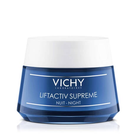 Vichy LiftActiv Supreme Night Cream, Anti Aging Face Cream with Vitamin C & Rhamnose to Firm & Brighten, Suitable for Sensitive Skin 1.69 Fl Oz (Pack of 1)