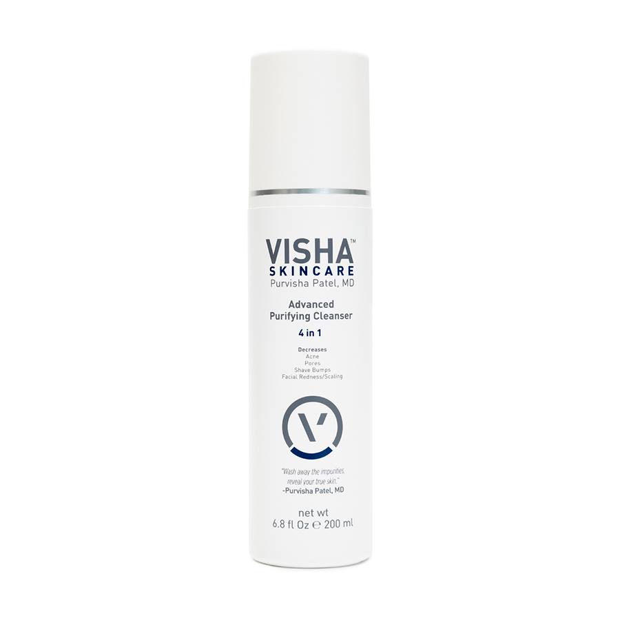Visha Skincare Advanced Purifying Facial Cleanser - Minimizes Pores & Reduces Redness - Exfoliating Face Wash (6.8 fl oz)