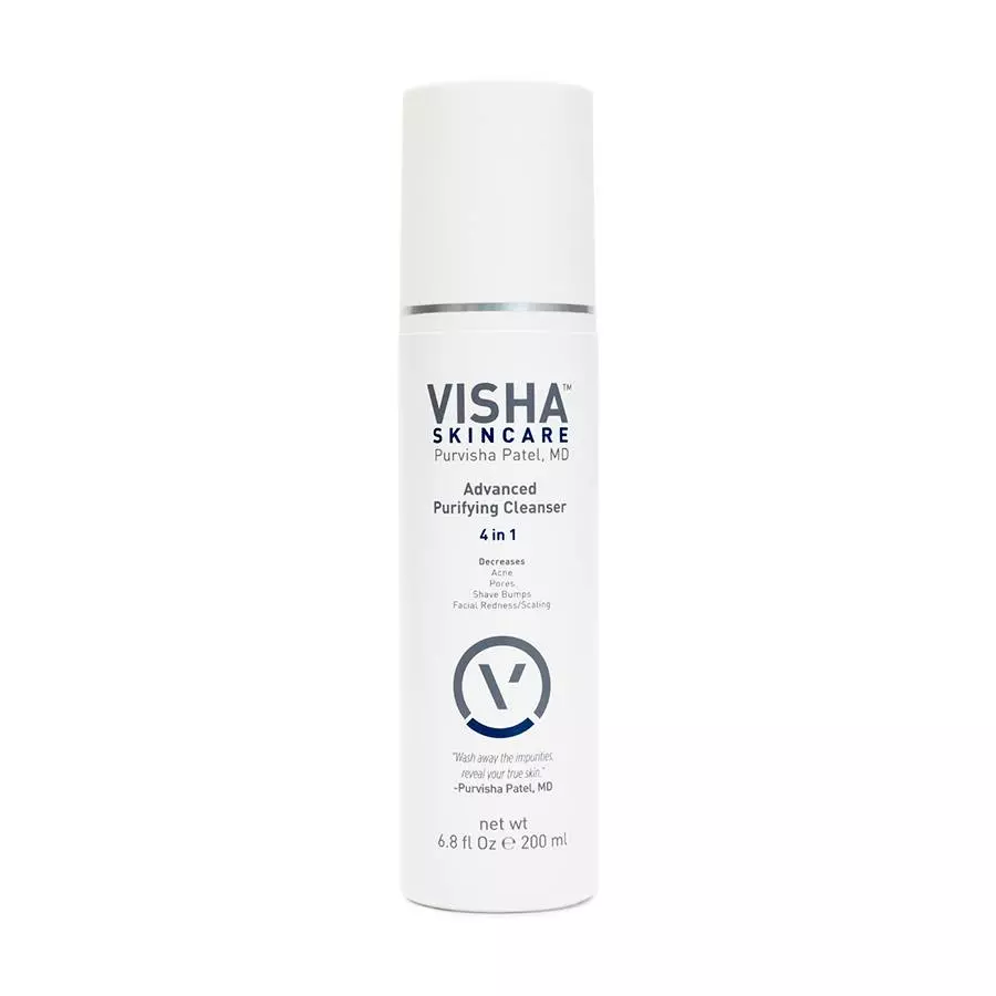 Visha Skincare Advanced Purifying Facial Cleanser - Minimizes Pores & Reduces Redness - Exfoliating Face Wash (6.8 fl oz)
