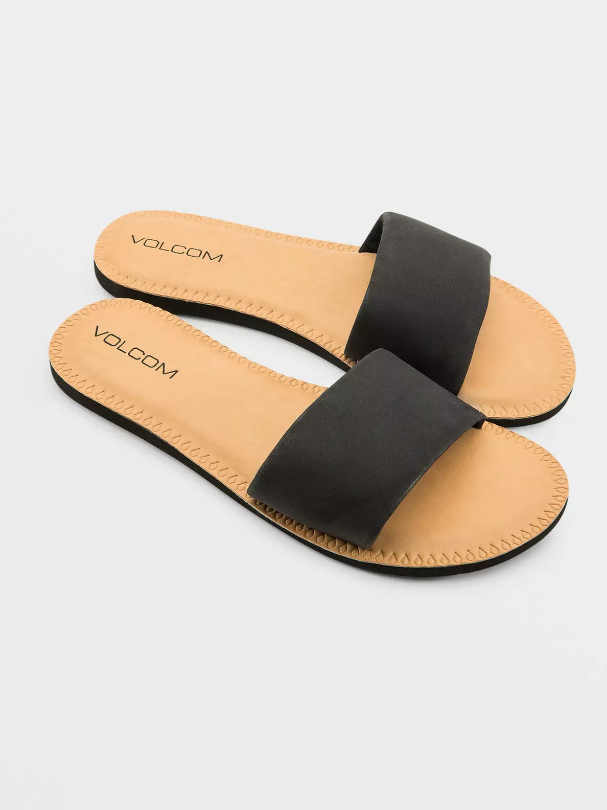 Volcom Women’s Simple Synthetic Leather Strap Slide Sandal