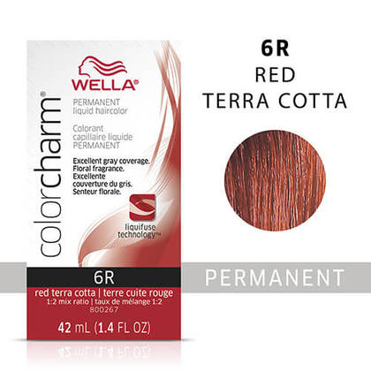 Wella Color Charm Permanent Liquid Hair Color for Gray Coverage Liquid 12AA Nordic Blonde 6R Red Terra Cotta