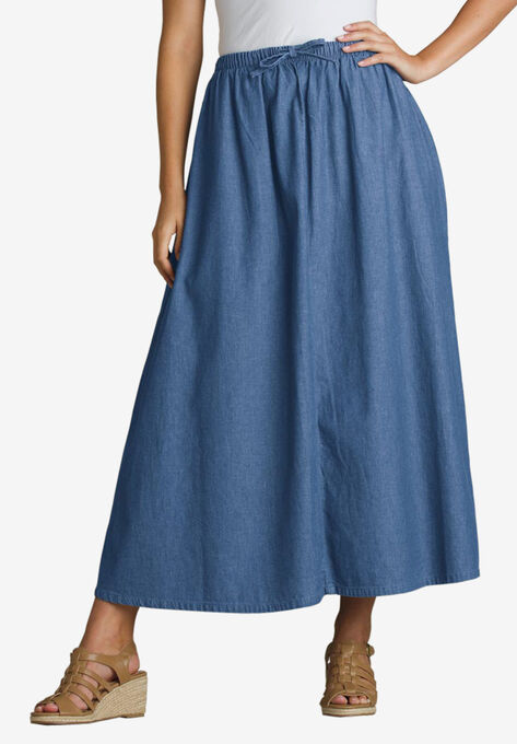Woman Within Plus-Size Denim Skirt
