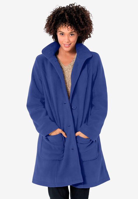 Woman Within Women’s Hooded A-Line Fleece Jacket