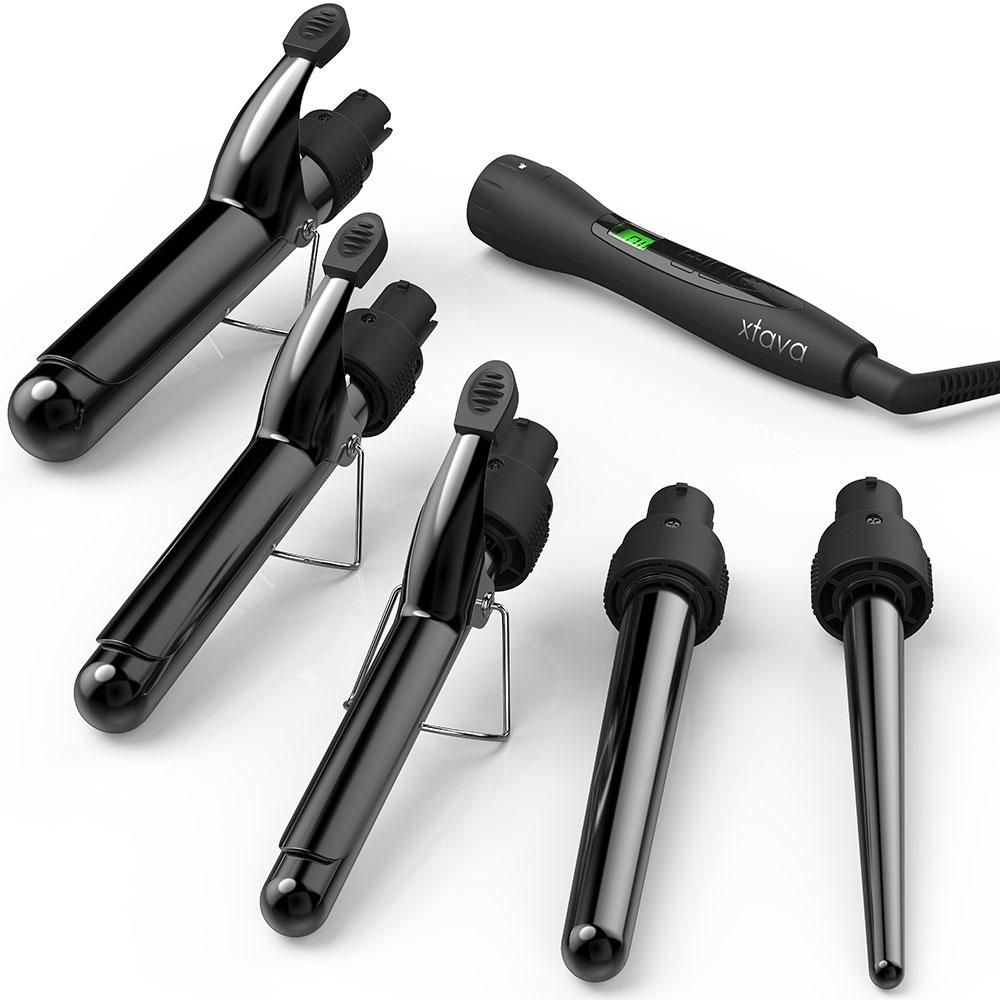 Xtava 5 In 1 Professional Curling Iron And Wand Set
