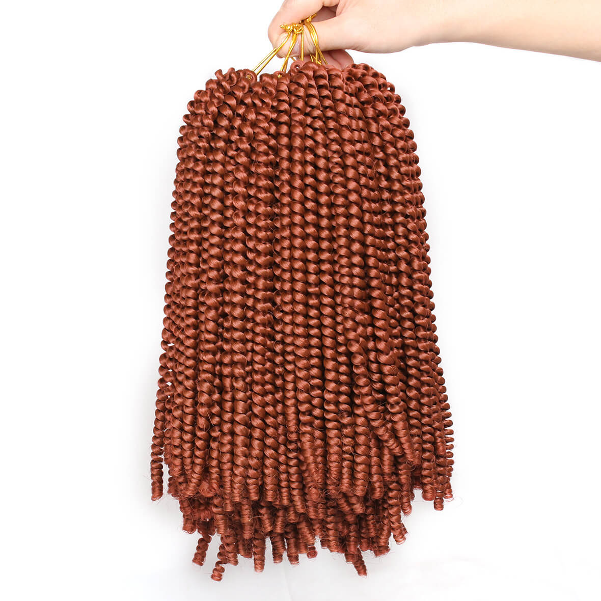Xtrend 18 Inch Copper Red New Faux Locks Braids Hair Fashion Soft Locks Hair Synthetic Hair Extend Pre-Looped New Loc Braiding Hair 21Strands Faux Locks Curly Crochet Hair For Women 350# 18 Inch (Pack of 2) 350#