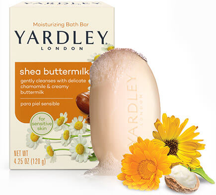 Yardley London Shea Buttermilk Sensitive Skin Naturally Moisturizing Bath Bar