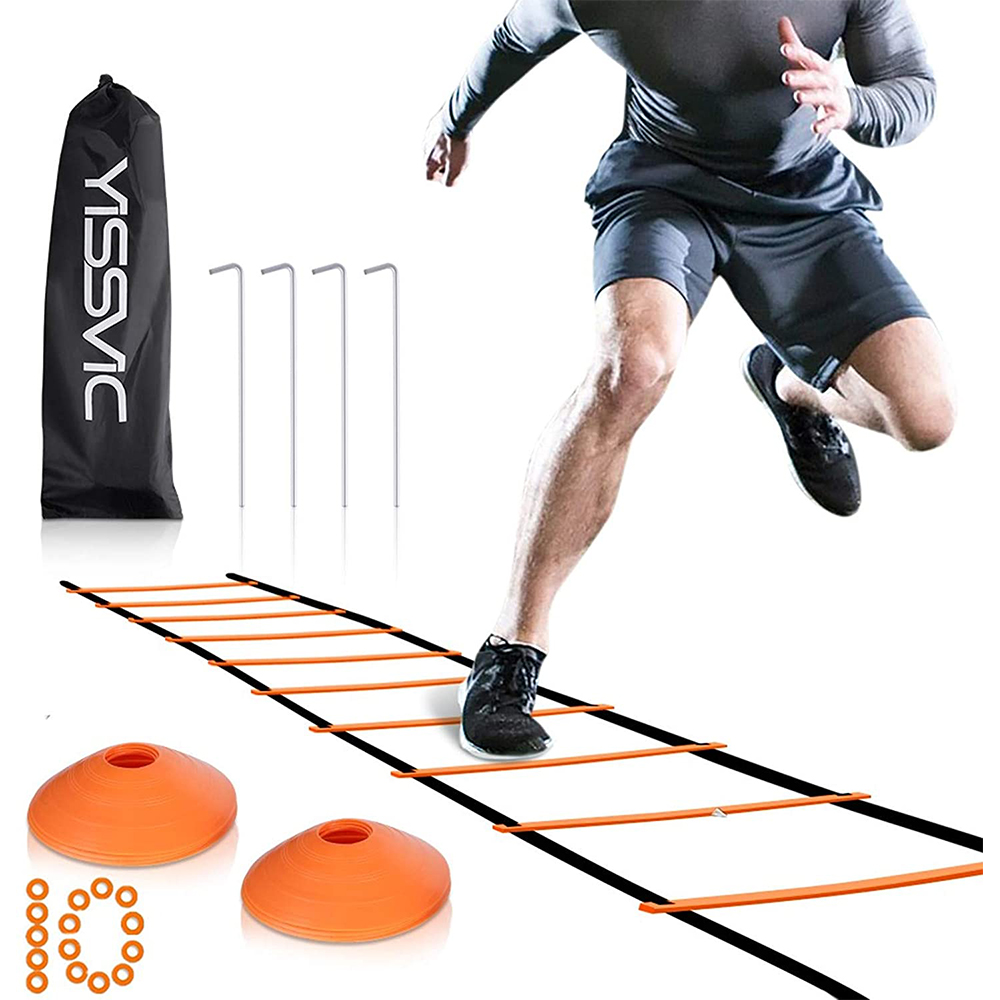 YISSVIC Agility Ladder and Cones 20 Feet 12 Adjustable Rungs Fitness Speed Training Equipment