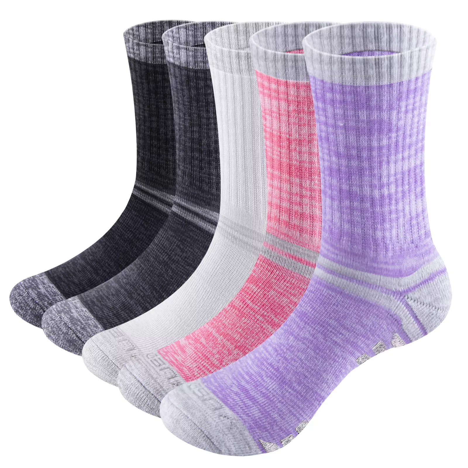 YUEDGE Women’s Moisture-wicking Cotton Cushion Crew Socks