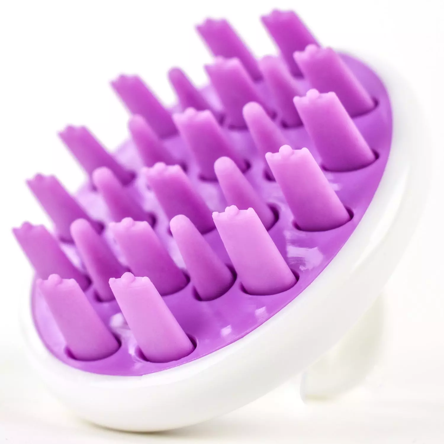 Zyllion Scalp Massager Dandruff Brush - For Exfoliating Treatment, Shampoo Scrubbing, and Hair Growth (Purple)