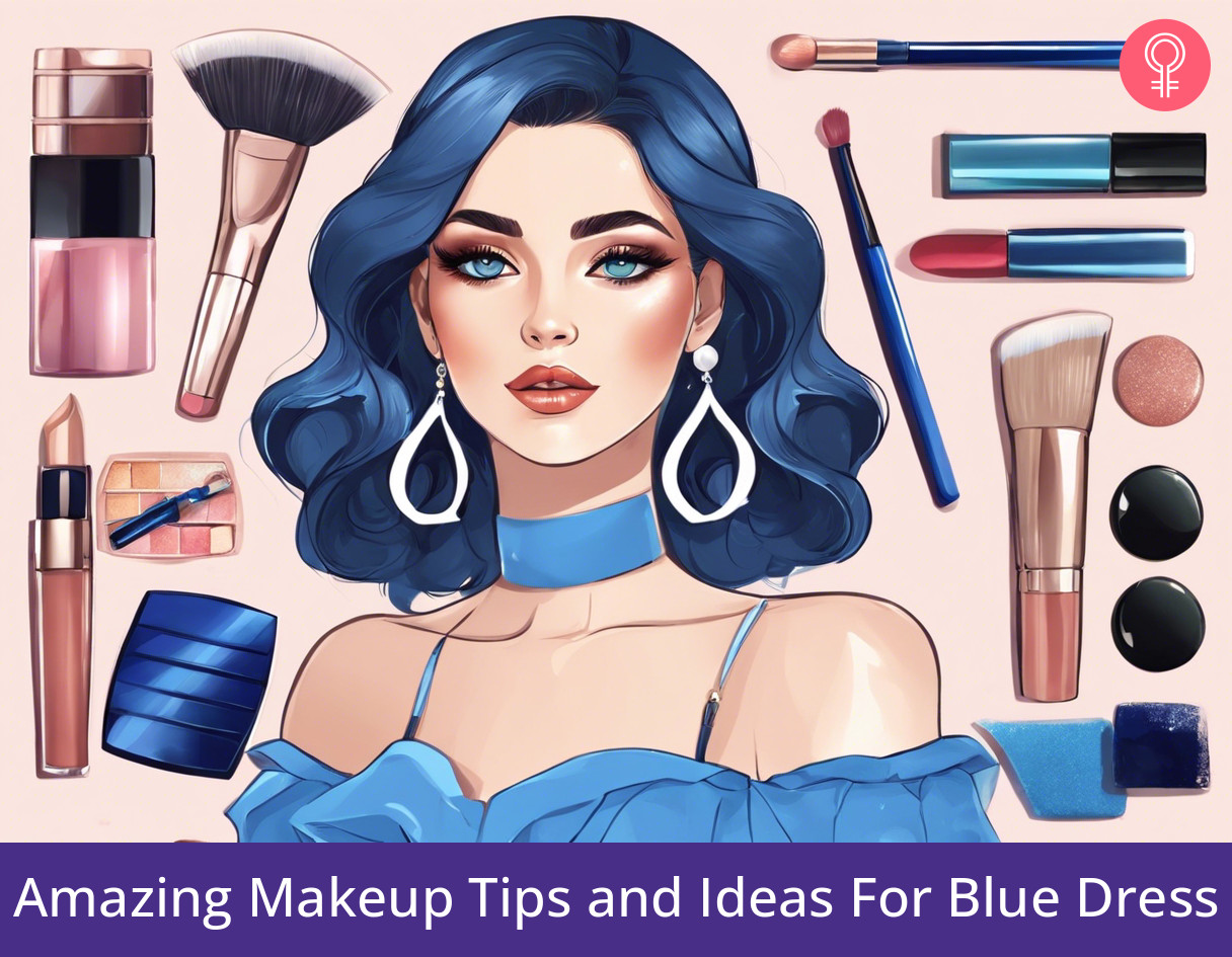 makeup with blue dress_illustration