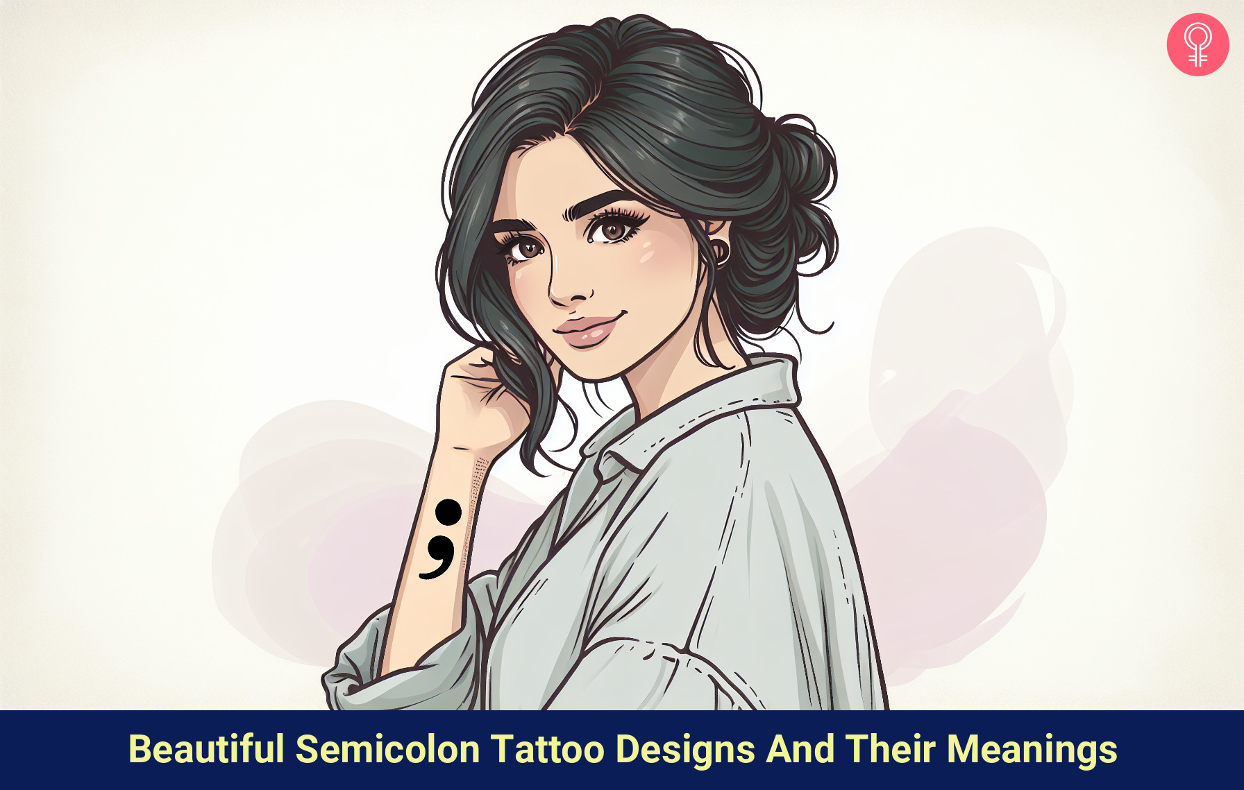 beautiful semicolon tattoo designs and their meanings illustration