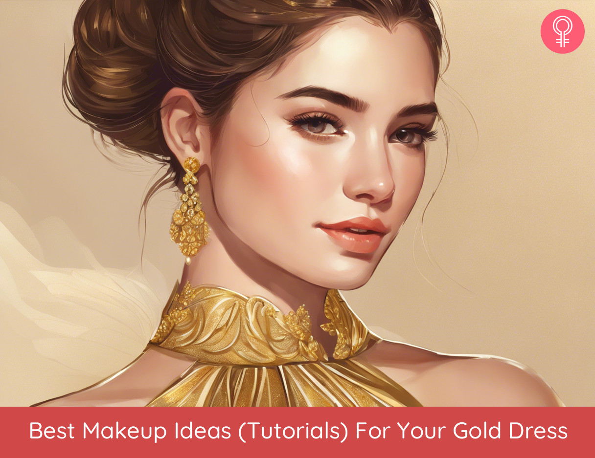 makeup ideas for gold dress